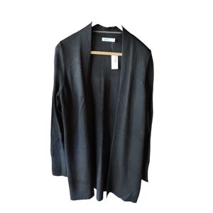 NWT Reitman Black Open Front Long ‎ Cardigan